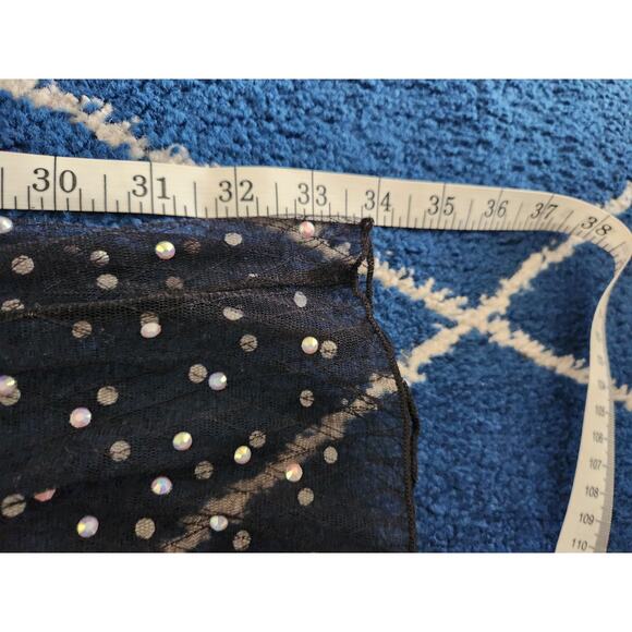 Bear Dance Black Sheer Studded Flare Out Leggings S - Picture 7 of 7